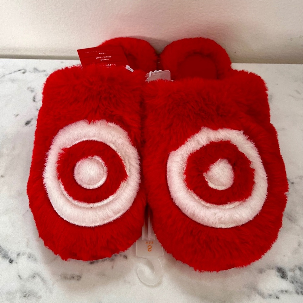Adult Bullseye Scuff Slippers Size Small 5/6 - Wondershop™ Red